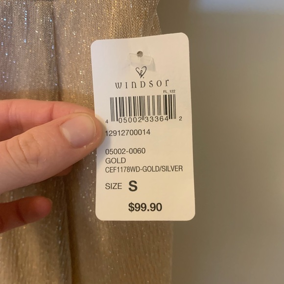 Windsor Gold Metallic Formal Dress (size small) - NWT - Picture 4 of 4